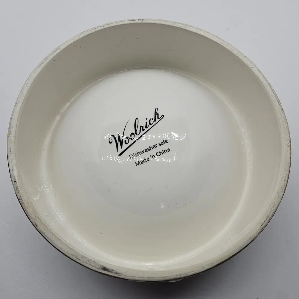 Woolrich Pet Ceramic Multi Color Embossed Dog Bone 7.5
